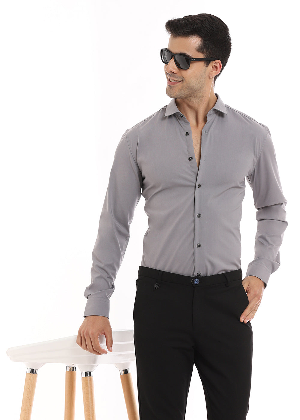 Men's Grey Dress Shirts - Hockerty